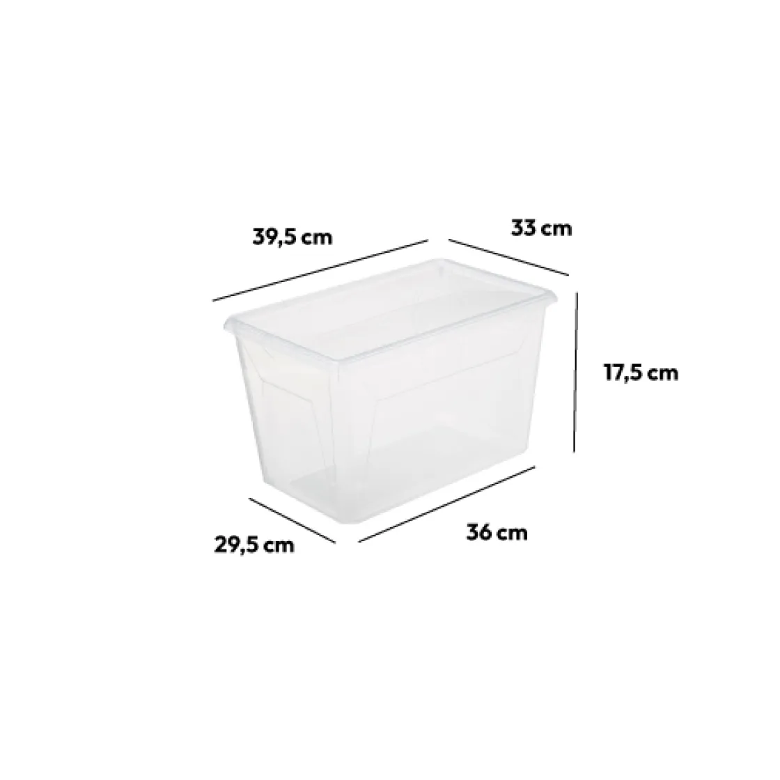 5five Boîte en plastique transparente 17,8L
