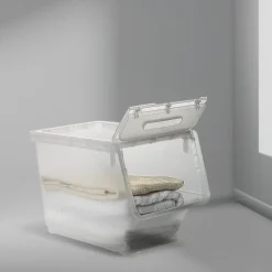 5five Boîte en plastique transparente à ouverture frontale 24L