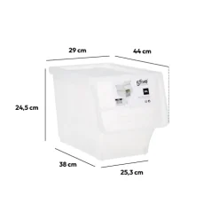 5five Boîte en plastique transparente à ouverture frontale 24L
