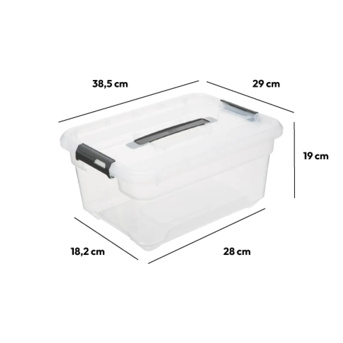 5five Boîte en plastique transparente 13L