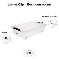 5five Boîte en plastique transparente 22L