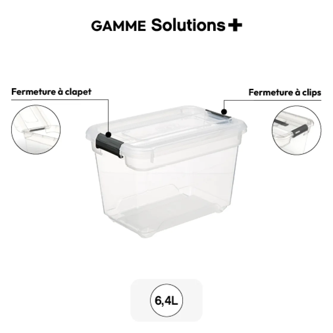 5five Boîte en plastique transparente 6,4L