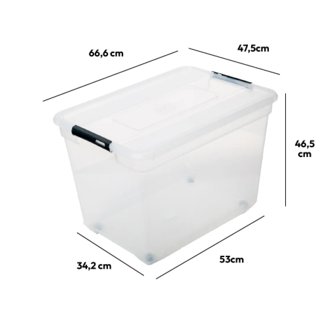 5five Boîte en plastique transparente 100L