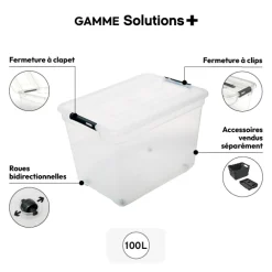 5five Boîte en plastique transparente 100L