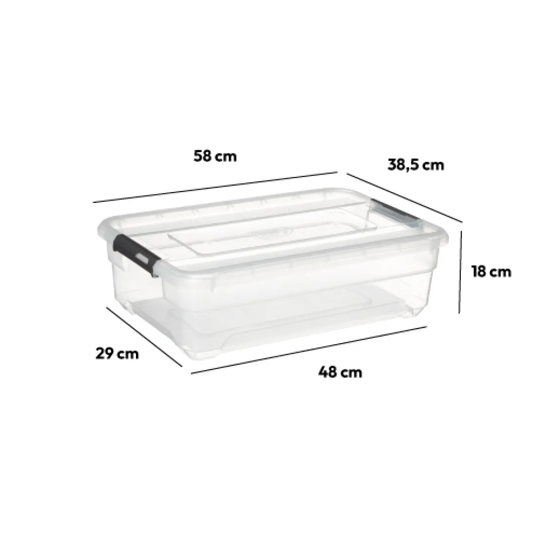 5five Boîte en plastique transparente 26,5L