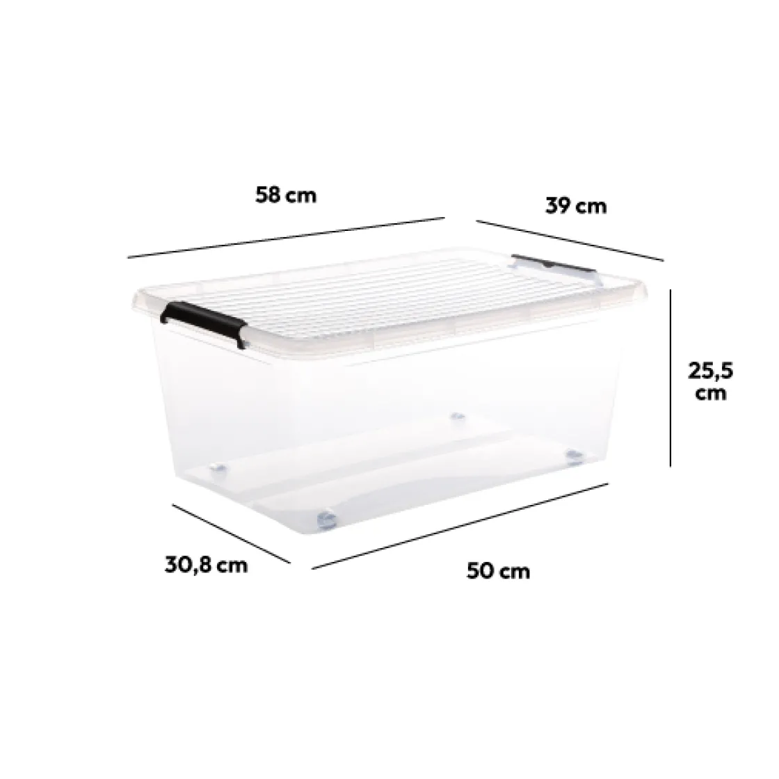 5five Boîte en plastique transparente 40L