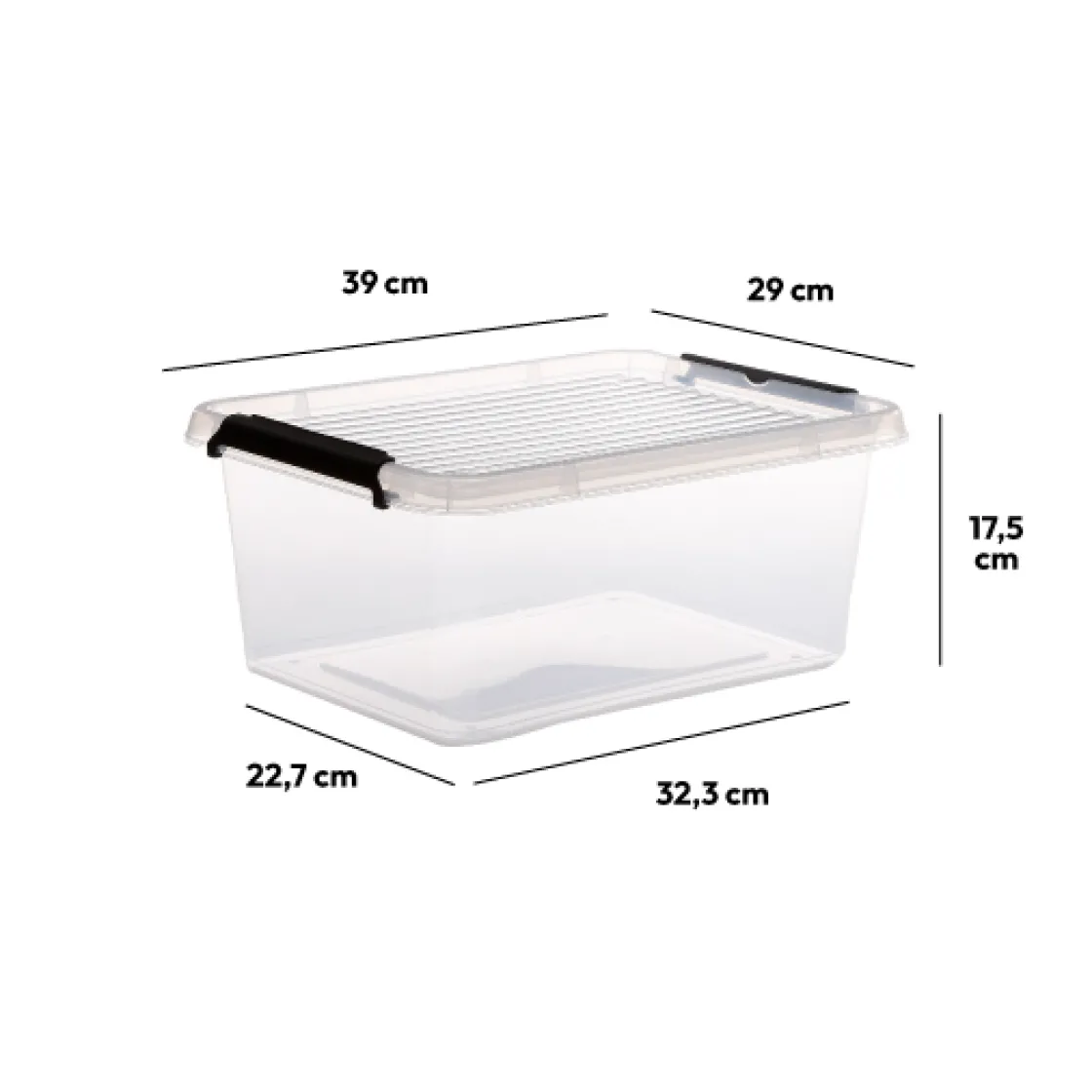 5five Boîte en plastique transparente 12,5L