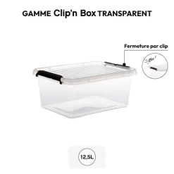 5five Boîte en plastique transparente 12,5L