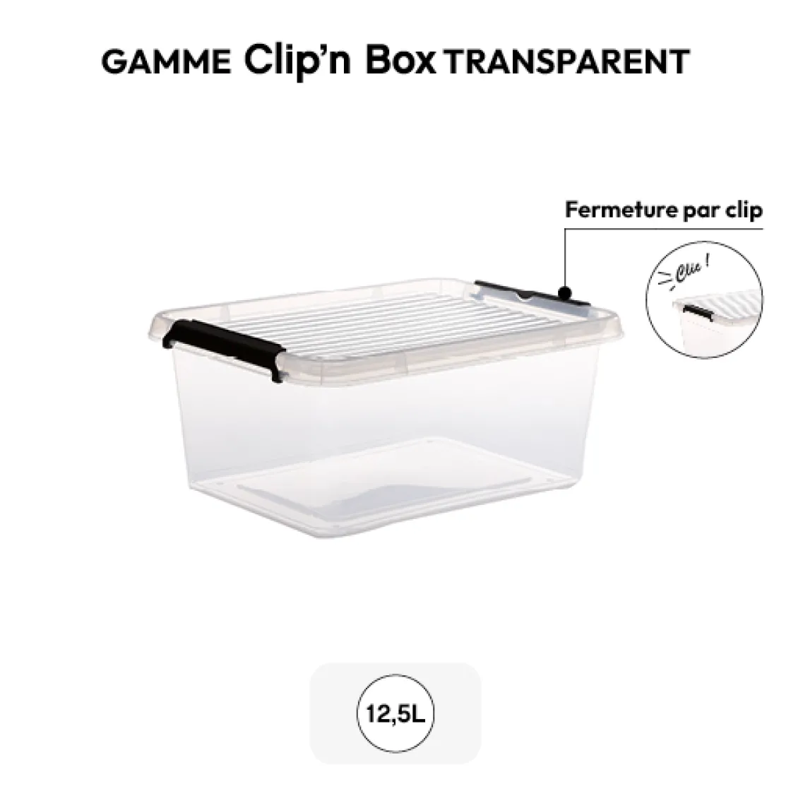 5five Boîte en plastique transparente 12,5L