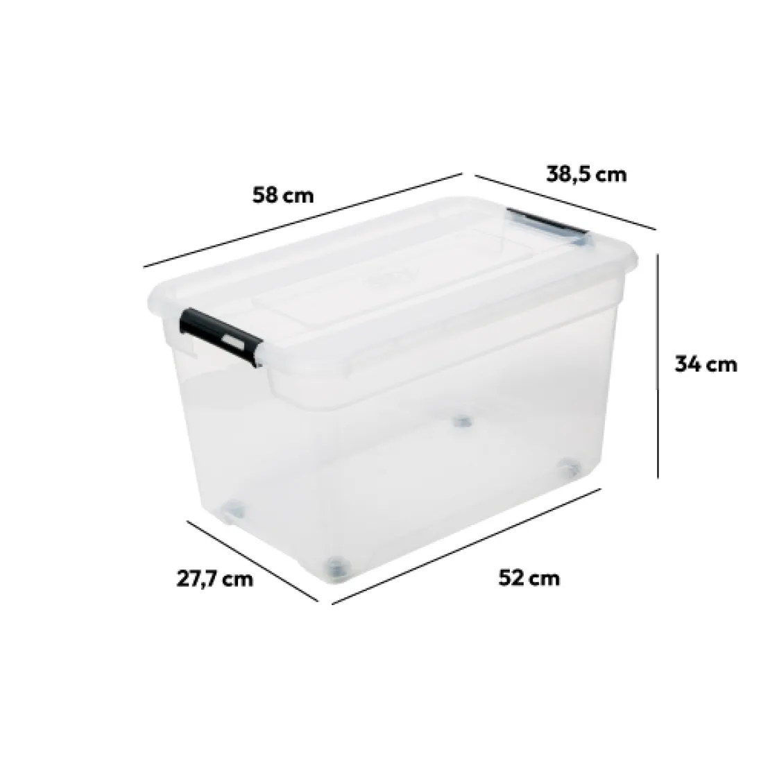 5five Boîte en plastique transparente 52L