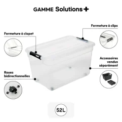 5five Boîte en plastique transparente 52L
