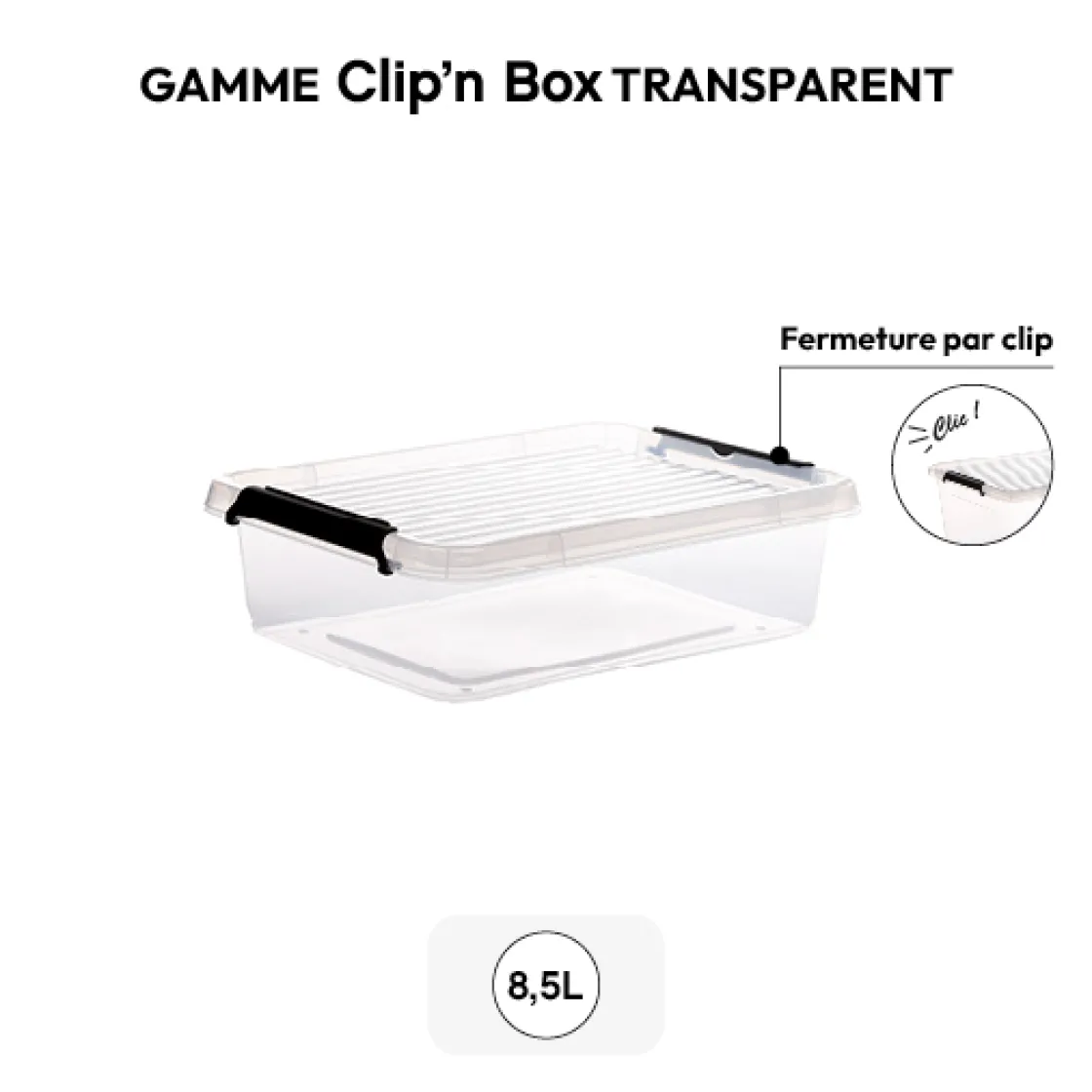 5five Boîte en plastique transparente 8,5L