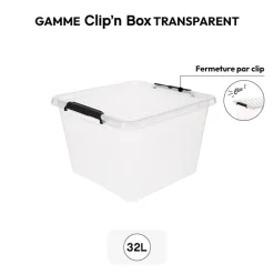 5five Boîte en plastique transparente 32L