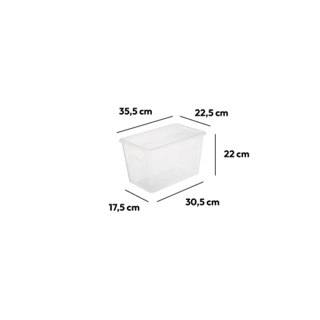 5five Boîte en plastique transparente 12,2L