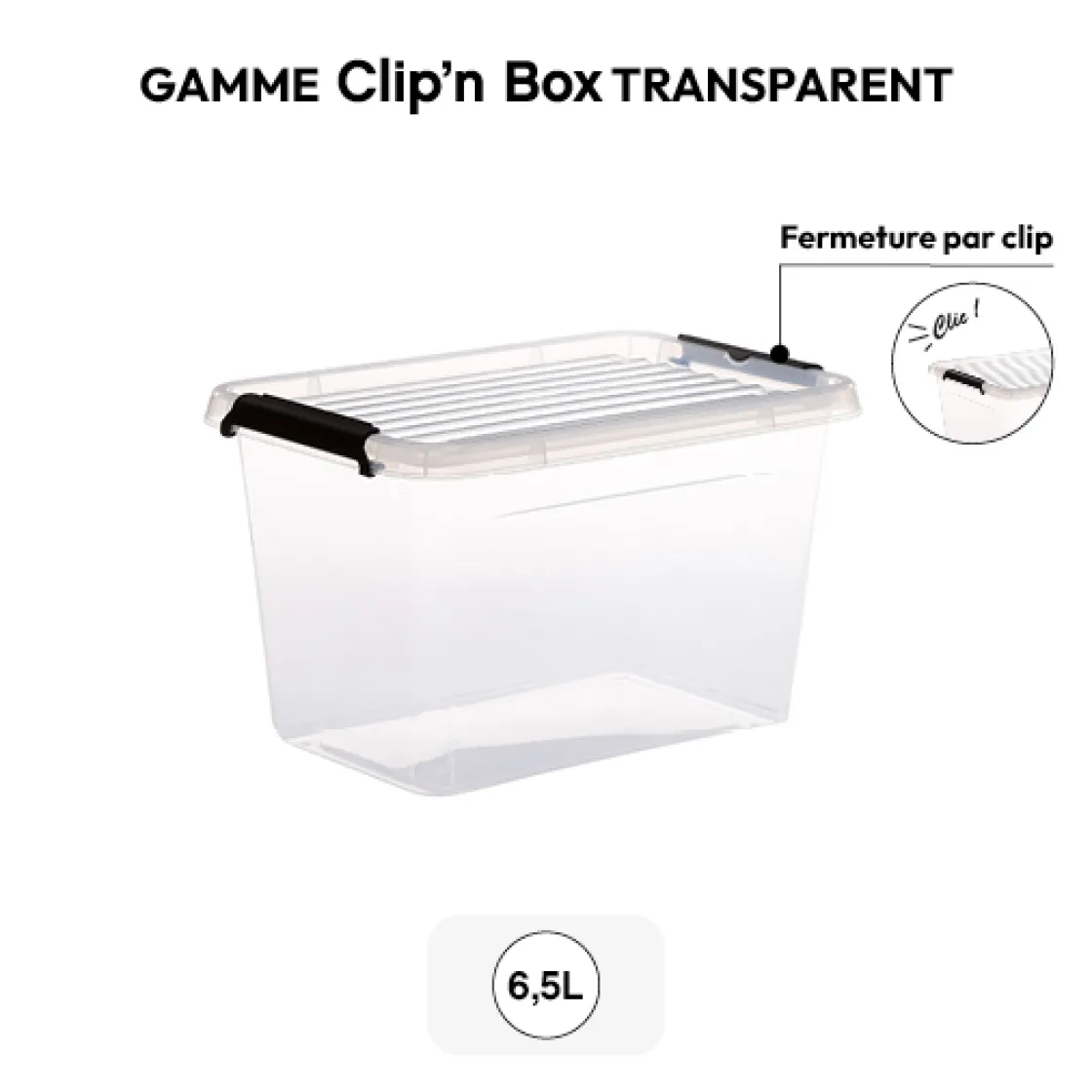 5five Boîte en plastique transparente 6,5L