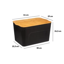 5five Boîte plastique couvercle bambou 24L