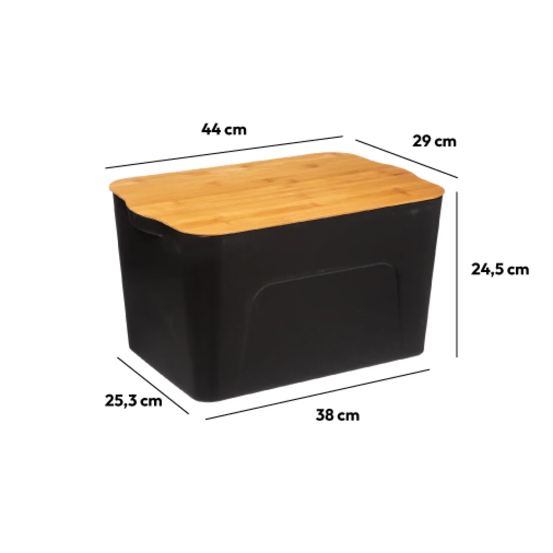 5five Boîte plastique couvercle bambou 24L