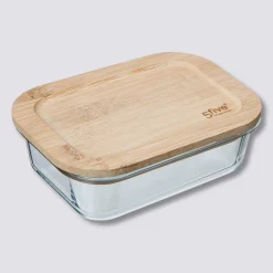 5five Boîte verre couvercle bambou 1L