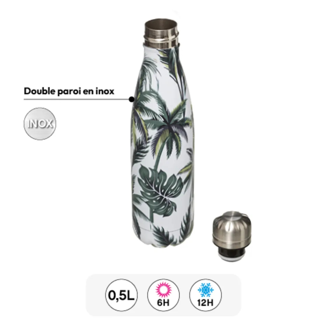 5five Bouteille isotherme 0,5L tropical