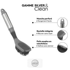 5five Brosse vaisselle en caoutchou, Gris