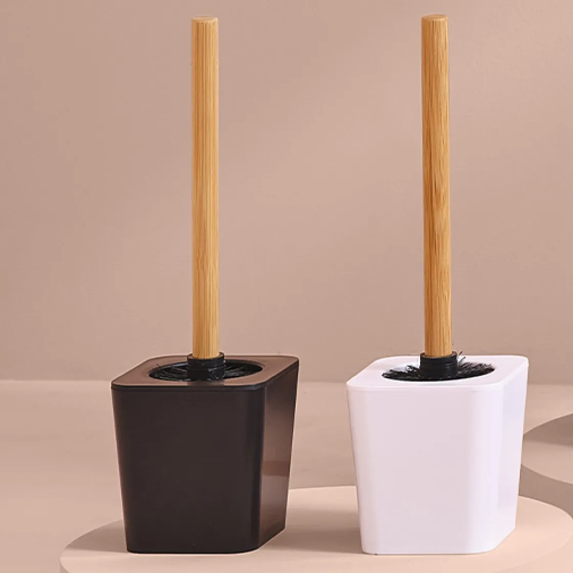 5five Brosse WC en bambou, Noir