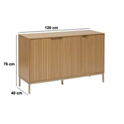 5five Buffet 3 portes, Effet bois naturel