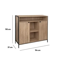 5five Buffet 2 portes, Effet chêne naturel