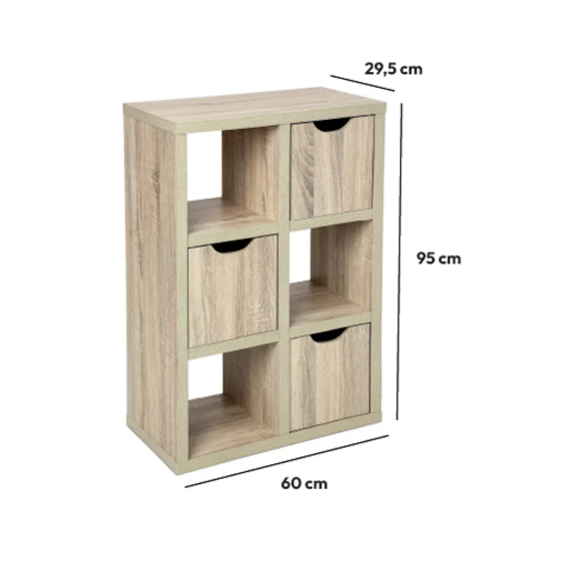 5five Buffet 3 portes, Effet chêne naturel