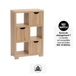 5five Buffet 3 portes, Effet chêne naturel