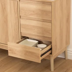 5five Buffet placard 3 tiroirs, Effet chêne naturel
