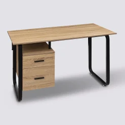 5five Bureau avec caisson - Effet bois, noir