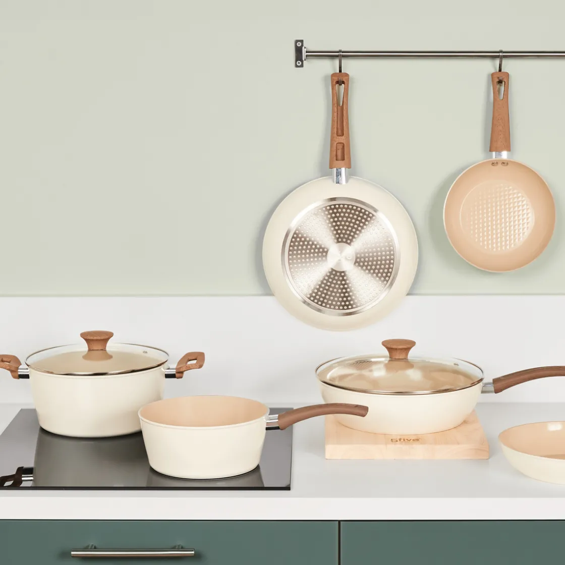 5five Casserole aluminium forgé beige, 20cm