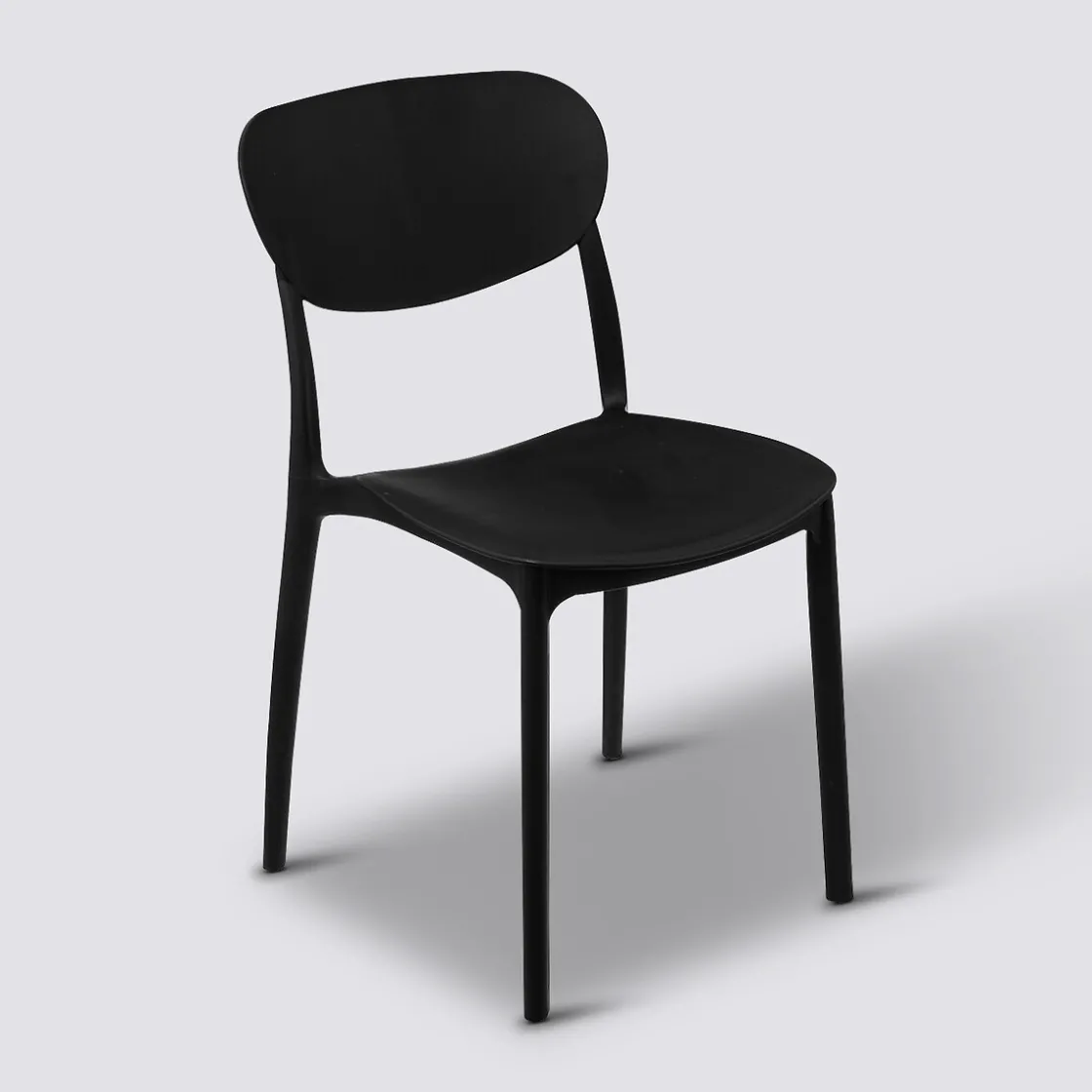 5five Chaise empilable plastique, Noir