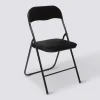 5five Chaise pliante en velours, Noir