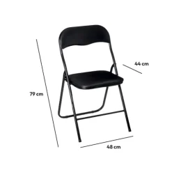 5five Chaise pliante, Noir