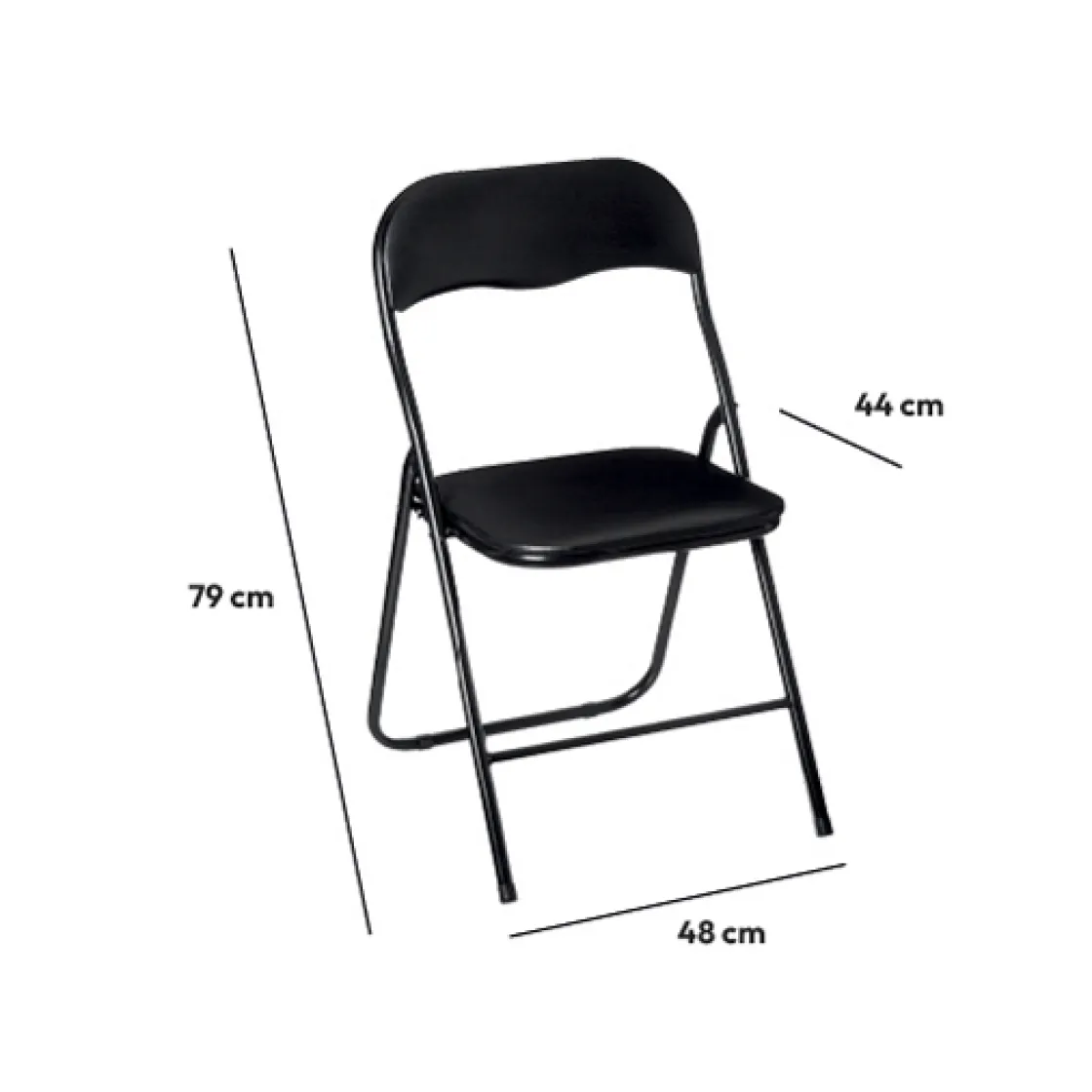 5five Chaise pliante, Noir