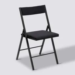 5five Chaise pliante velours, Noir