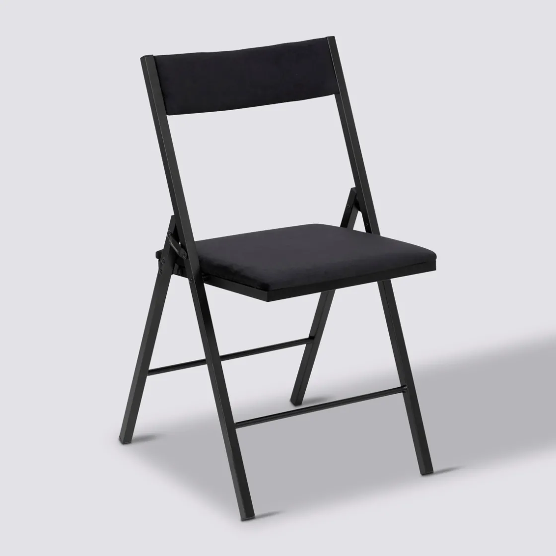 5five Chaise pliante velours, Noir