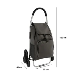 5five Chariot de course pliable 6 roues 36L, Vert kaki