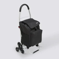 5five Chariot de course pliable 6 roues, Noir