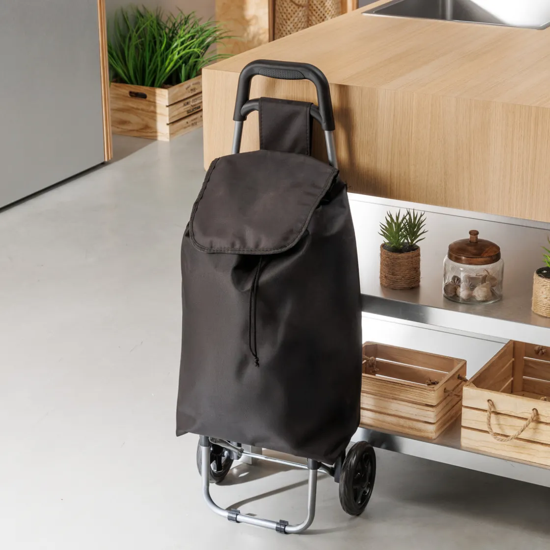 5five Chariot de courses 2 roues, Noir