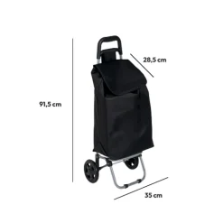 5five Chariot de courses 2 roues, Noir