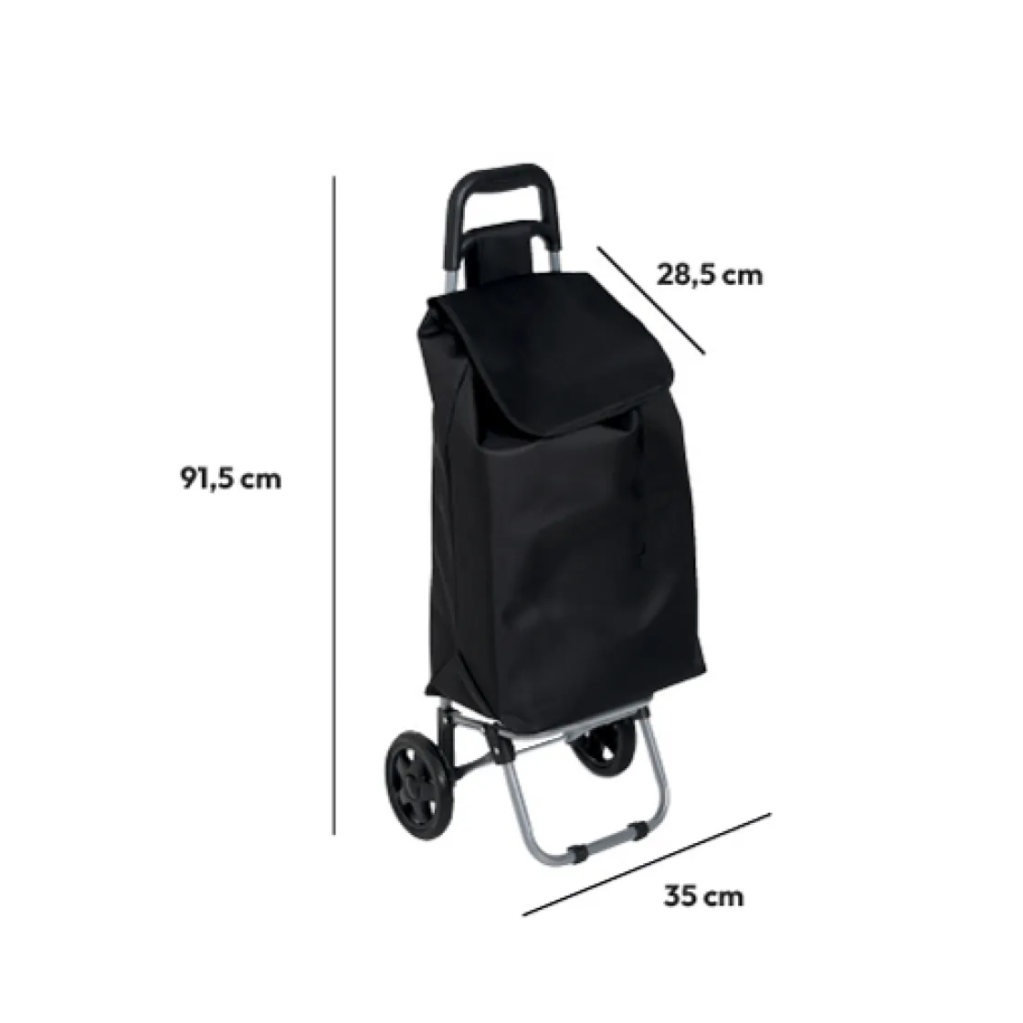 5five Chariot de courses 2 roues, Noir