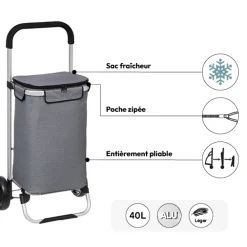 5five Chariot de courses fraîcheur, Gris