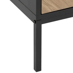 5five Chevet 2 tiroirs, Effet pin naturel et noir