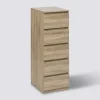 5five Chiffonier 5 tiroirs, Effet bois naturel