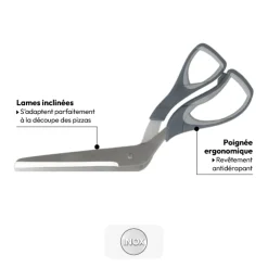 5five Ciseaux à pizza avec poingée ergonomique, Gris