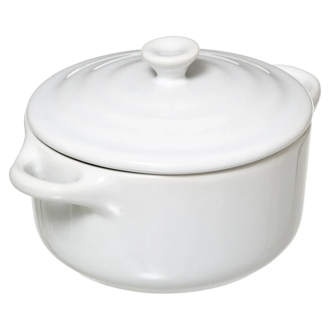 5five Cocotte céramique 10 cm, Bambou et Blanc