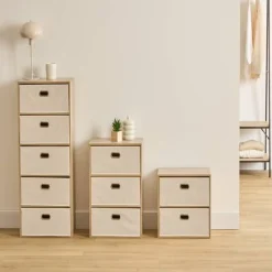 5five Commode 5 tiroirs, Beige