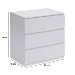 5five Commode 3 tiroirs, Blanc